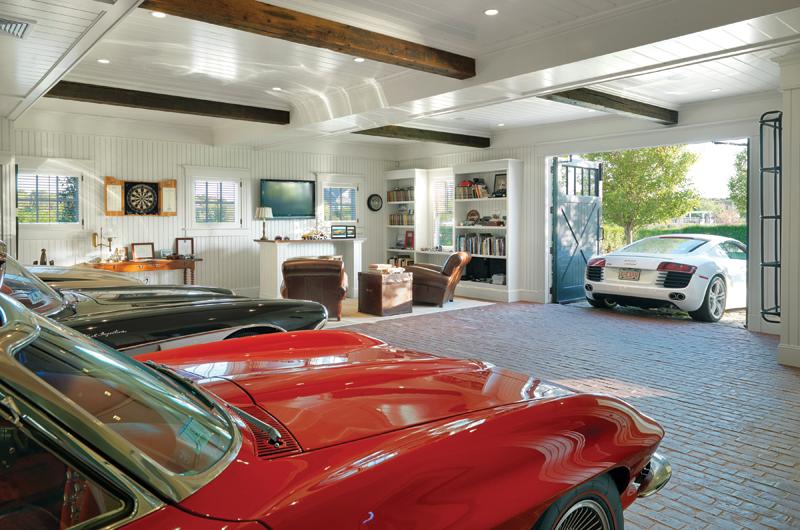 Inside Ahearn's garage barn in Katama.
