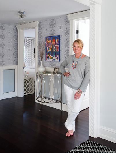 Owner Justina Healey preserved the classic exterior of the house while transforming its interior with modern, colorful details.