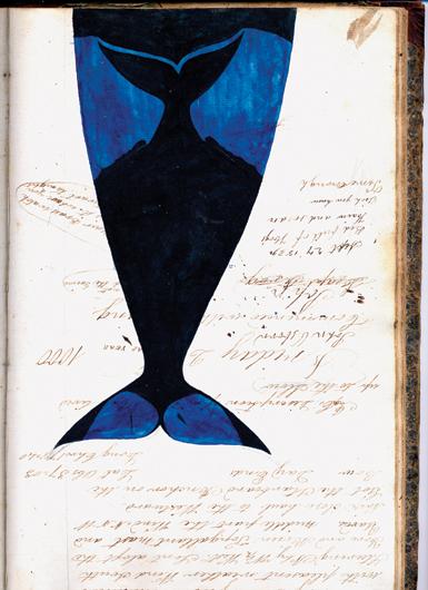 Page from the log of the Charles W. Morgan, one of many whaling logs in the collection.