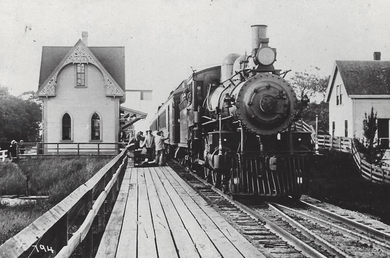 The Dude Train, shown here at Cataumet station, only stopped if there were members of the club who wanted to board or disembark.