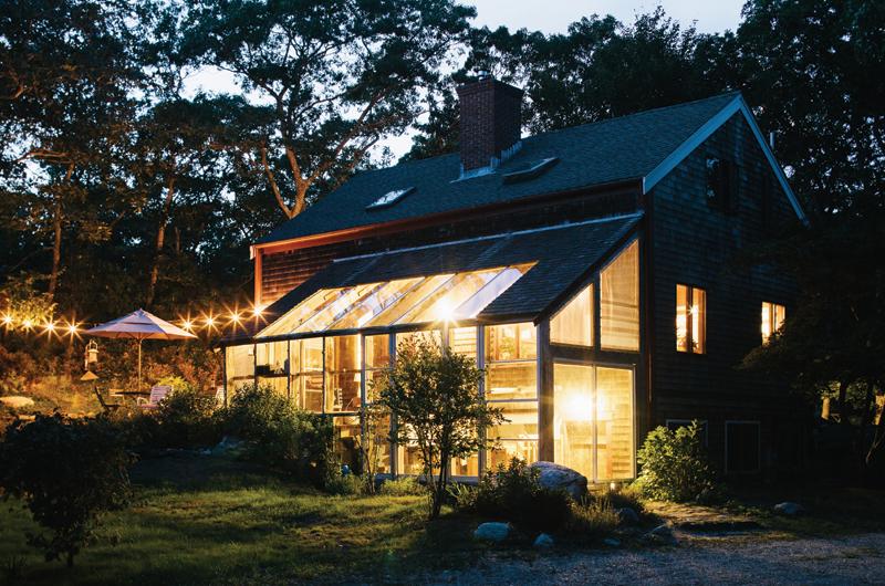The solarium windows came from a Boston factory.