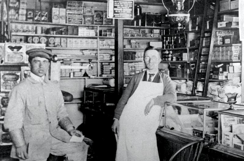 A young Sam Cronig (far left) working on the Vineyard, possibly at Look, Washburn, and Co.