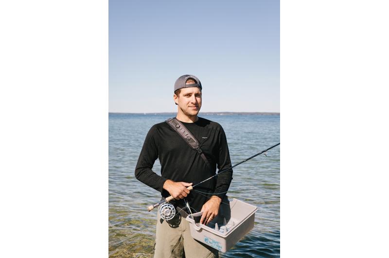 When not designing brand logos (above) Ben Scott pursues his passions: fly fishing and bonsai.