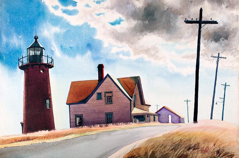 Sanford Low, Lighthouse, 1976, watercolor, 23 x 30 inches.