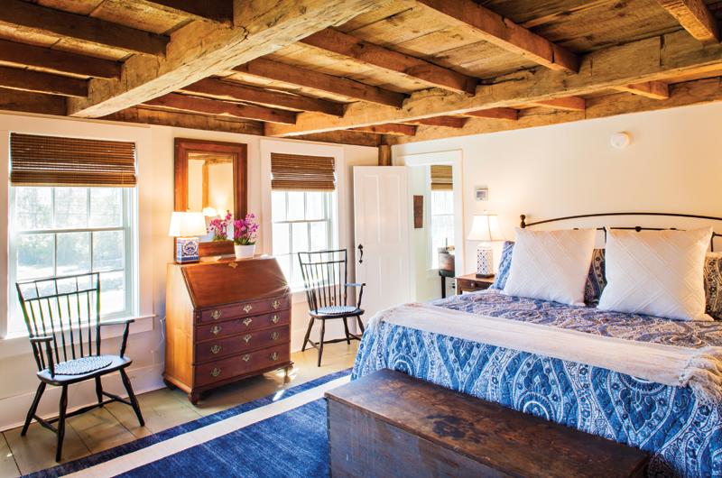 Wherever possible, the original doors, floorboards, ceiling beams, and much of the hardware were preserved.