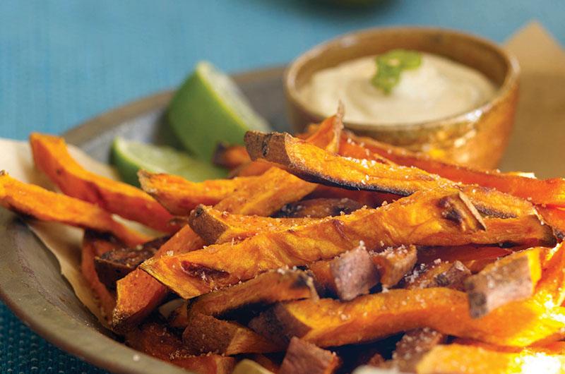 Sweet potato fries with a hint of lime. 