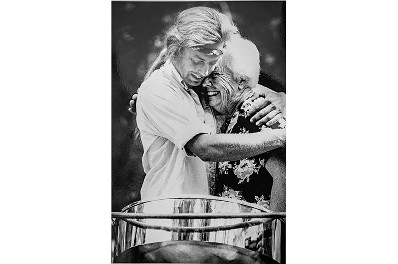 Bausman, seen circa 1990 with founder Helen Lamb, got his start at Camp Jabberwocky.