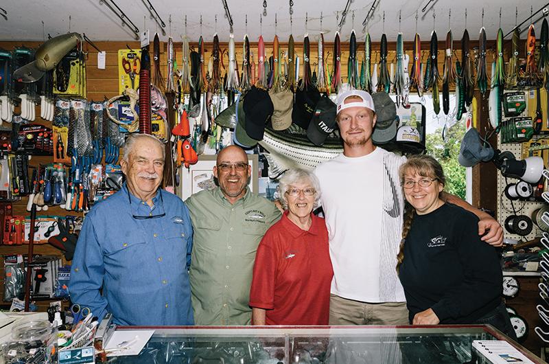 Fishing family: Coop, son Dan Gilkes, wife Lela Gilkes, the ironically named Jackson “Little Coop” Fersen, and daughter Tina Polleys.