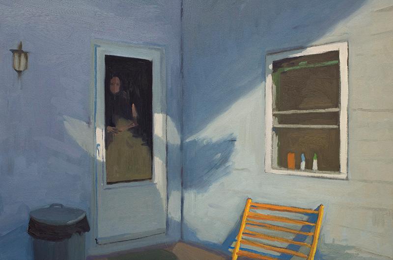 Laura at the Screen Door, oil on canvas, 20 x 28 inches.