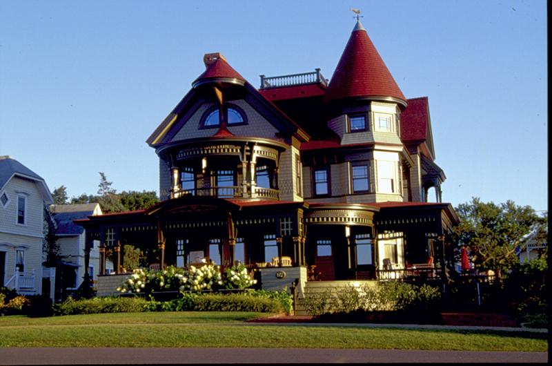The exterior of the classic Queen Anne style home.
