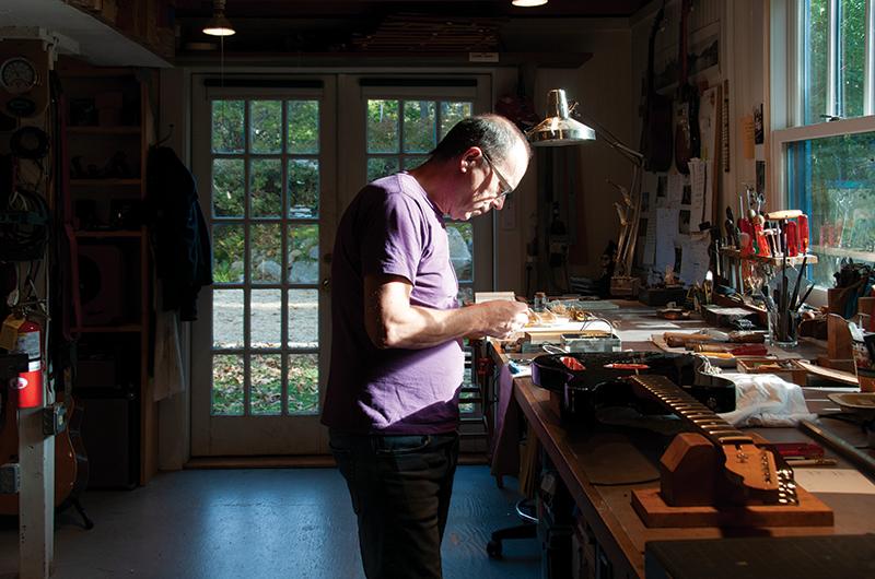 Downstairs from Pratt’s bookbindery, Scipio, who studied guitar making in Spain and England, creates new instruments and restores classic ones.