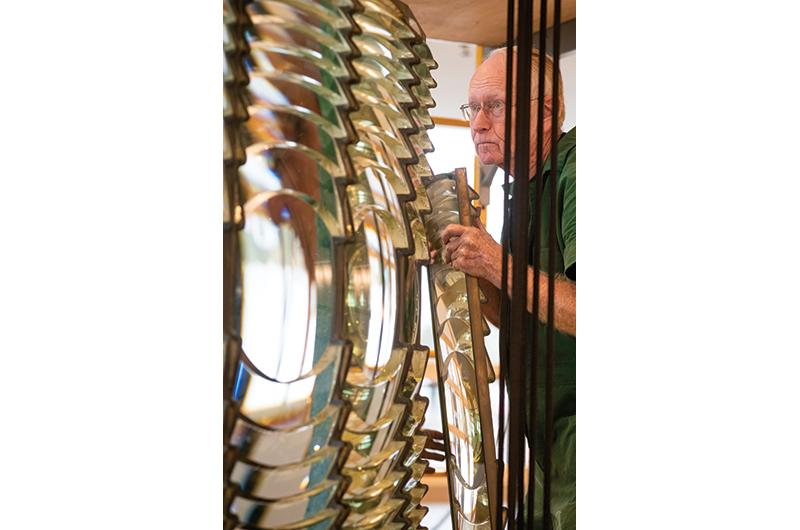 Senior lampist James S. Woodward is steady as he goes.