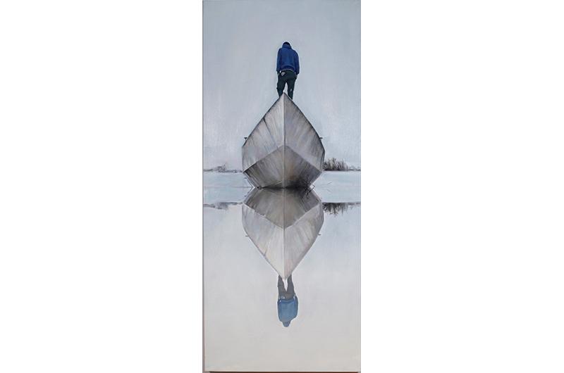 Fisher King, oil on canvas, 28 x 67 inches.