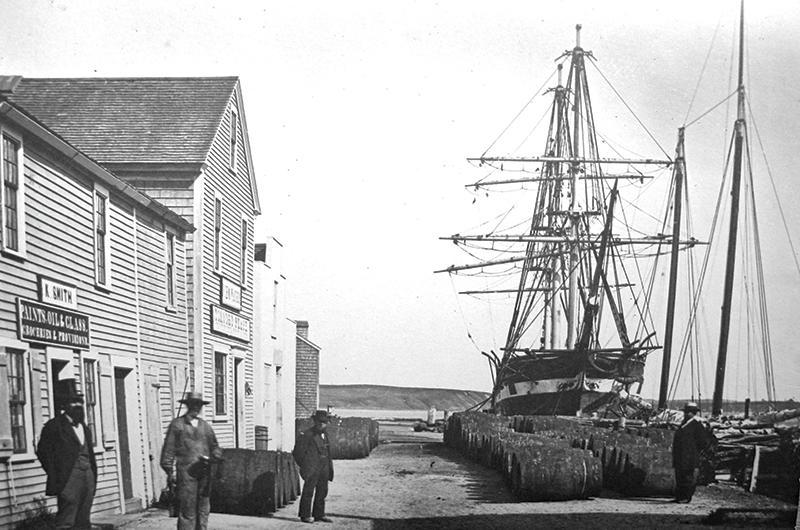 Osborn's Wharf, where Fisher's first big oil shipment arrived in 1831.