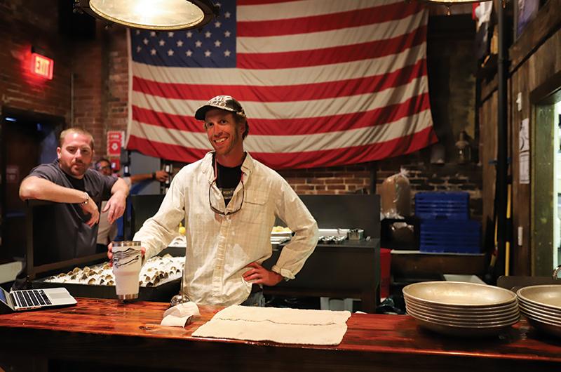 Patrick Courtney mans The Port Hunter raw bar.
