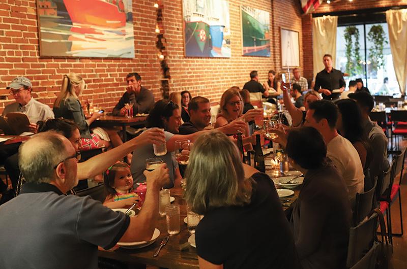 Cheers all around inside The Port Hunter.