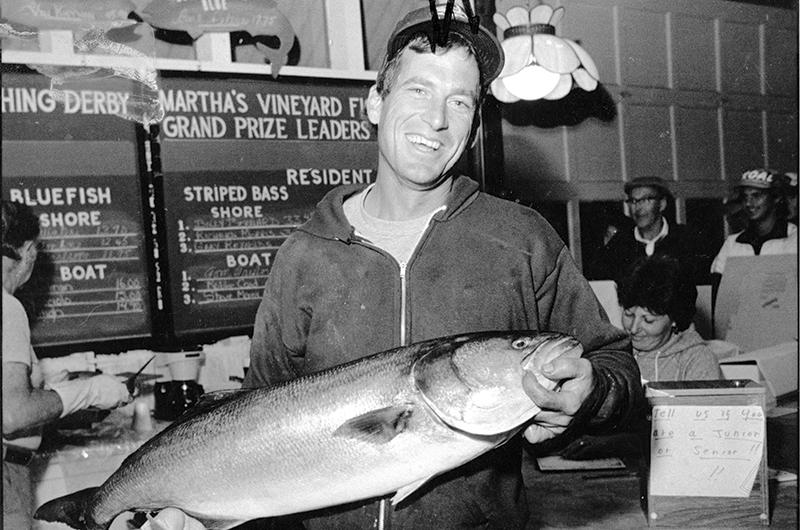 Blair caught a record-flyrod bluefish off a boat that weighed in at 18.75 pounds during the 1984 Martha’s Vineyard Striped Bass & Bluefish Derby.
