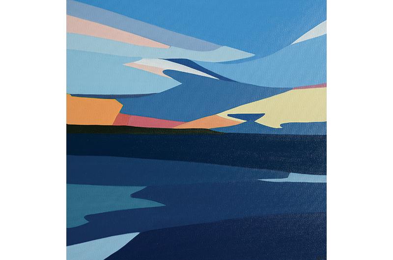 Sunset Surroundings, oil on canvas, 16 x 16 inches.