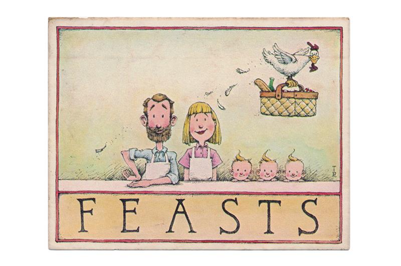 The Feasts logo featured Hamlin, her then-husband, and their new triplet sons.