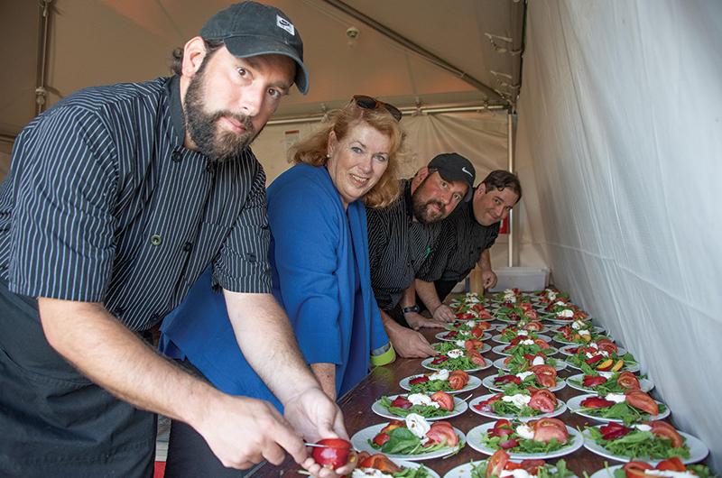 Hamlin and her sons Nick, Alex, and Duncan operate like a well-oiled machine when it comes to prepping events and plating meals.