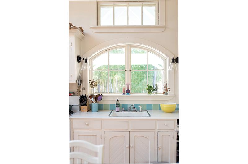 Bright pops of color and unusual woodworking details add visual interest.
