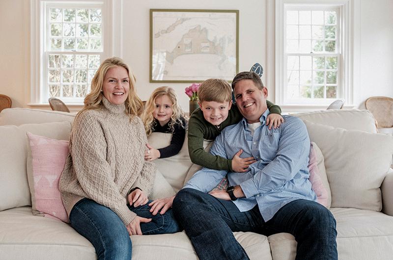Caitlin and Peter Rosbeck with their children, Olive, five, and Peter, seven.