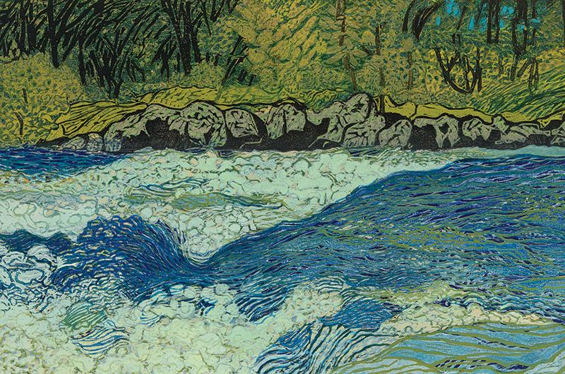 High Water, woodcut, 21 x 13 inches.
