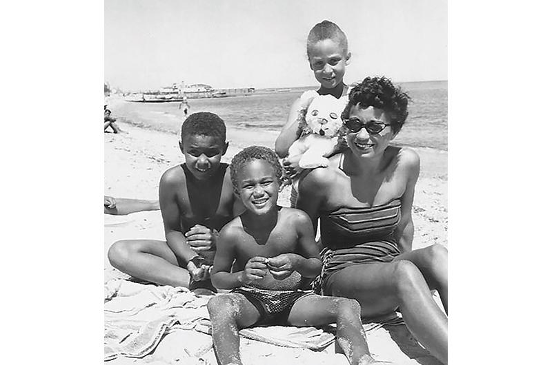 Left to right: Author Skip Finley with siblings Glenn and Debbie and their mother, Millie, at the Inkwell in Oak Bluffs.
