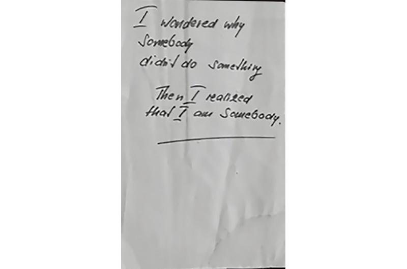 A cryptic note Burgdorfer left on a box of lab documents hidden in his garage.
