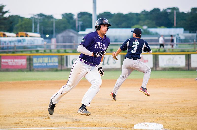 Eric Foggo rounds the bases.