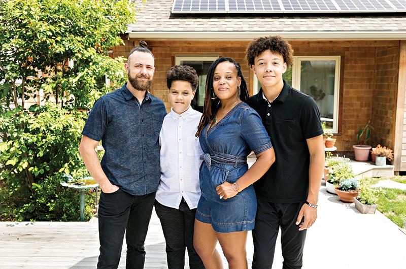 Coalition co-chair Arielle Faria with husband Augusto Faria and sons Christian and Miles Hayes.