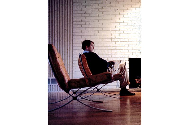 Jacobsen’s first project on the Island was the Beech House in West Tisbury, in which he’s pictured seated in the 1960s.