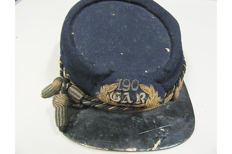 Jackson’s Grand Army of the Republic hat. During the Civil War, Jackson (in his mid-forties) served as chaplain for the 55th regiment of the Massachusetts Volunteer Infantry.