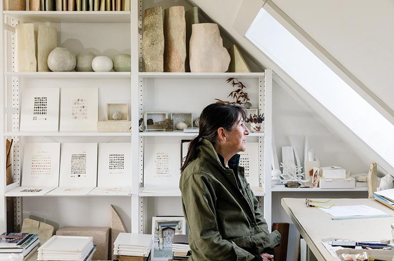 Lucy Mitchell in her West Tisbury studio.