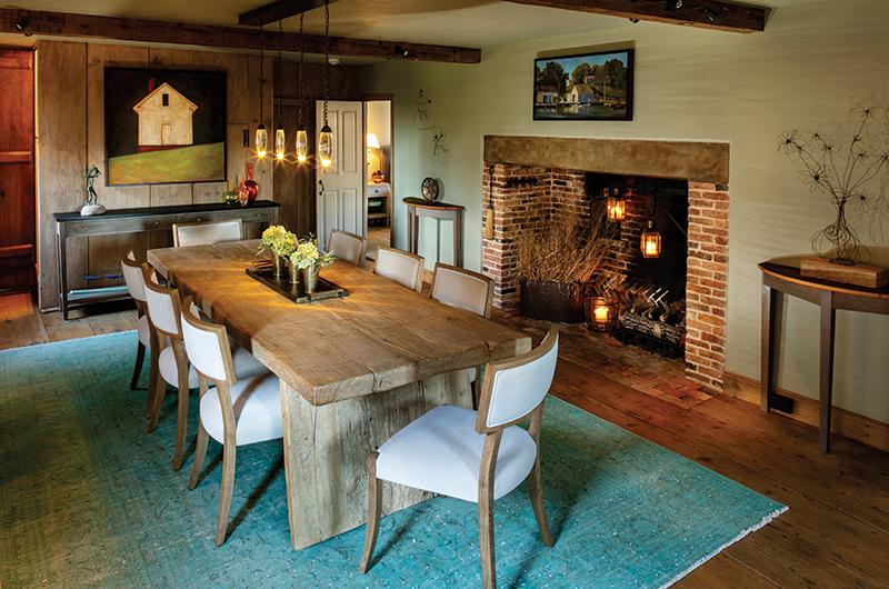 Hollow beams with sunken lights were added to increase light in the dining room.