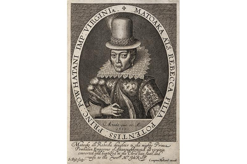 The most well-known North American Indigenous people who were originally taken against their will by the English are Tisquantum (Squanto) and Pocahontas. The 1616 engraving, at by Simon van de Passe, is the only known portrait of Pocahontas that was rendered from life. It was done during her stay in England, not long before her death, of an unknown cause at the age of about twenty-one.