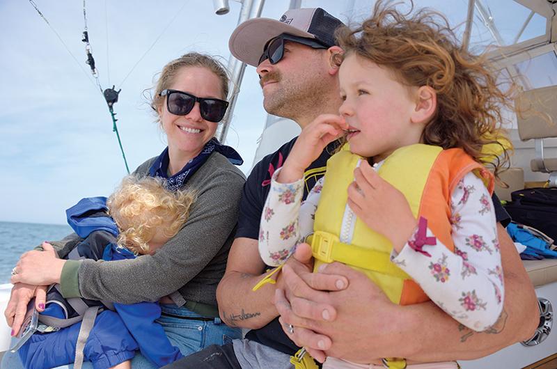 Erin and Hal Ryerson and their children, Kit and Loretta, enjoy a day out on the water.