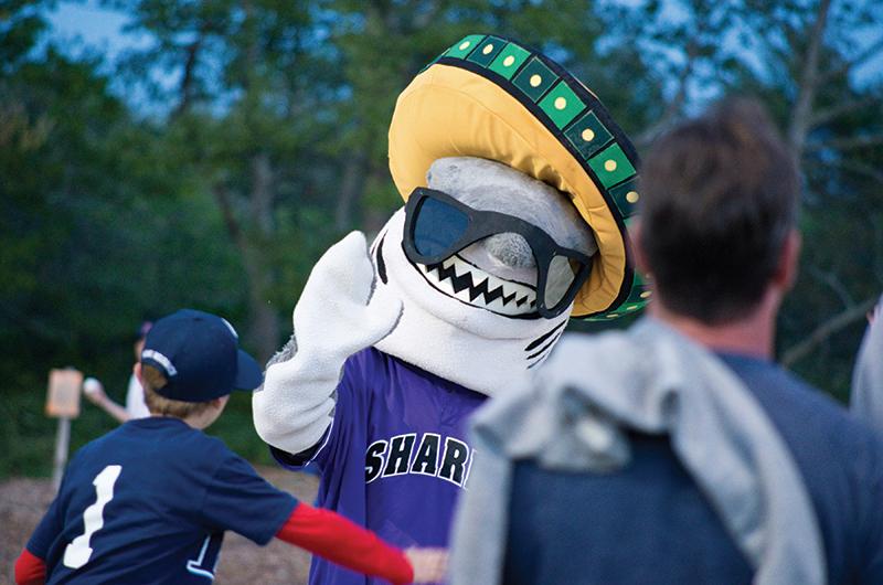 Sharky, the team’s happy mascot.