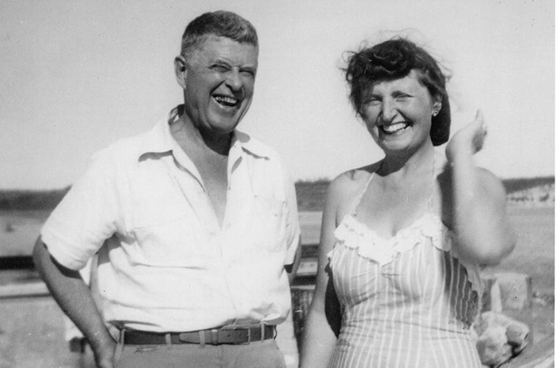 Clarence A. and Doreen Barnes on the Vineyard in the early 1940s