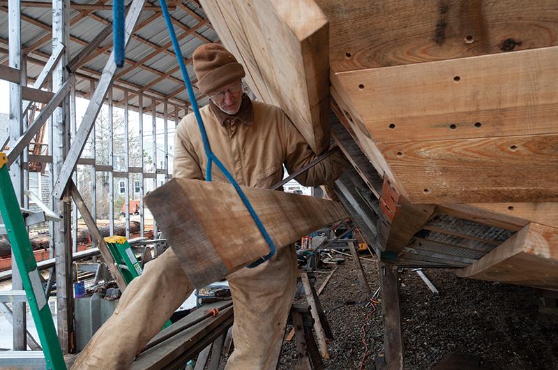 Box works on the hull in 2012.
