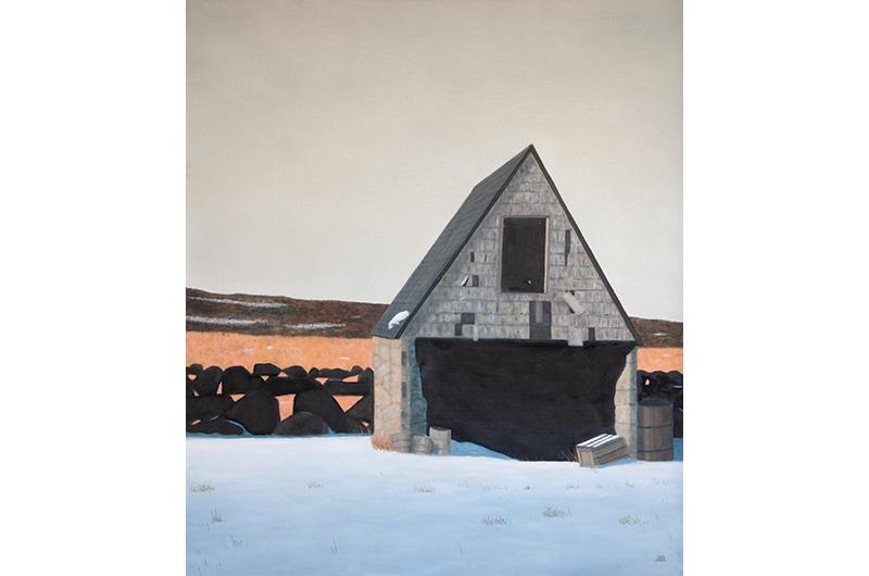 Allen’s Barn, oil on linen, 30 x 26 inches.