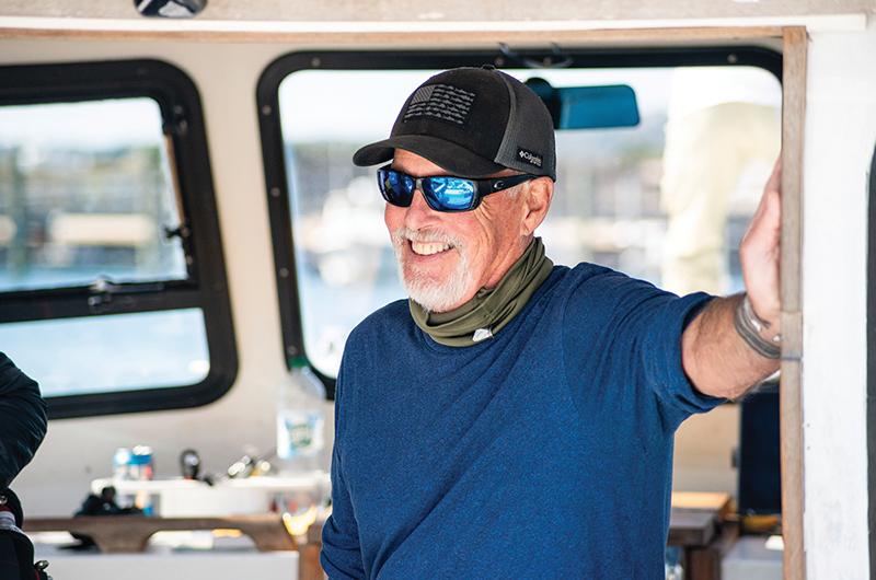 During fishing season, McDowell can often be found aboard the Lauren C., leading clients to bluefish.